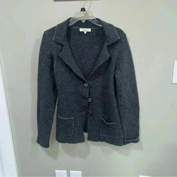 Cocogio Cardigan/Jacket Button‎ Down Gray  Wool Blend Made In Italy Womens Sz M - Picture 5 of 6